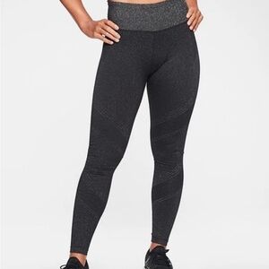 Athleta Twilight Tight 2.0 High-Waisted Leggings Black Gold Shimmer